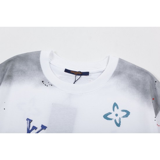 Louis Vuitton watercolor graffiti print short sleeve T-shirt