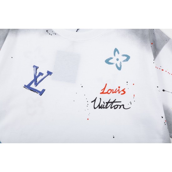 Louis Vuitton watercolor graffiti print short sleeve T-shirt