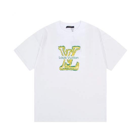 LV Fashion lettering Graffiti print large LOGOT T-shirt