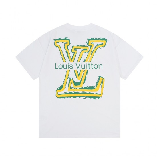 LV Fashion lettering Graffiti print large LOGOT T-shirt