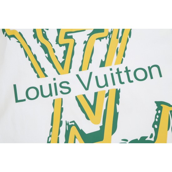 LV Fashion lettering Graffiti print large LOGOT T-shirt