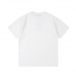 LV Simple fashion plaid striped round neck short-sleeved T-shirt