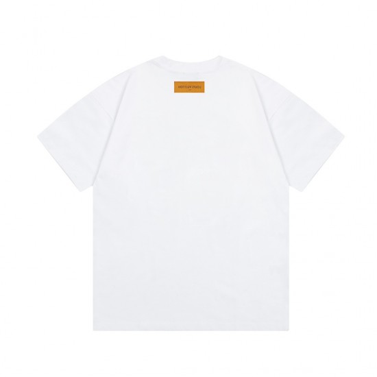 LV New gradient graffiti alphabet print short-sleeved T-shirt