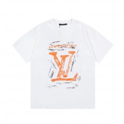LV  New styleHand-painted graffiti monogram print short-sleeved T-shirt