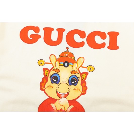 GUCCI Dragon year limit Printed short sleeve T-shirt