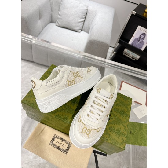 Gucci new color network first small white shoes original one than one open mold IP light material sole