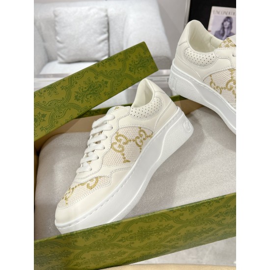 Gucci new color network first small white shoes original one than one open mold IP light material sole