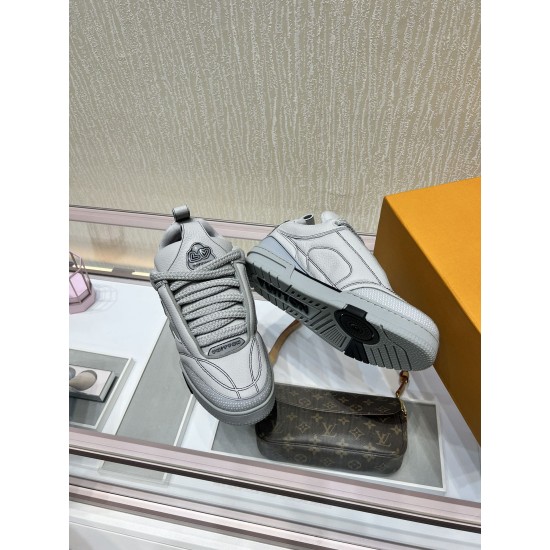 Louis Vuitton 2023 Fashion Show LV Trainer Lychee Calfskin Lovers Sneakers