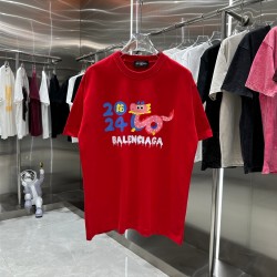 BALENCIAGA 2024 Spring new Dragon personalized printed short sleeve T-shirt