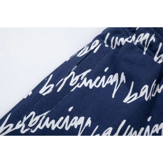 BALENCIAGA Stylish casual quarter pants full of printed letters