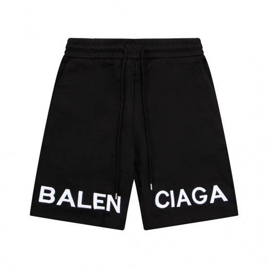 BALENCIAGA Simple letter LOGO embroidery casual quarter pants