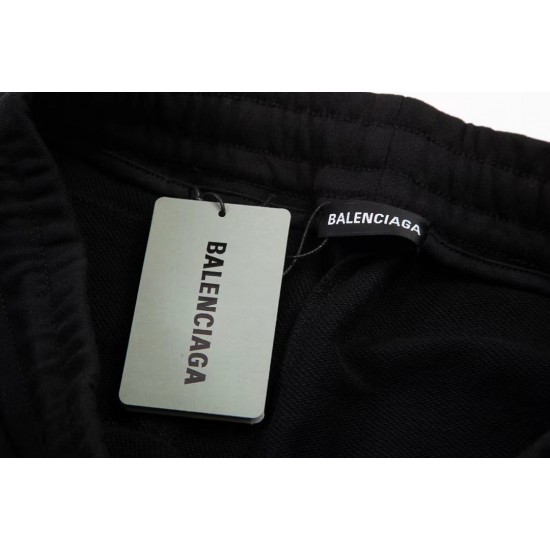 BALENCIAGA Simple letter LOGO embroidery casual quarter pants