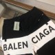 BALENCIAGA 2024's new black and white monogrammed stylish casual shorts