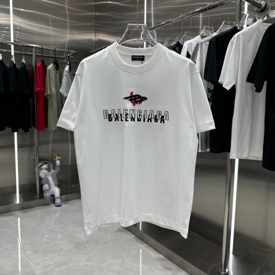 Balenciaga 2024 new monogram embroidered and personalized print T-shirt