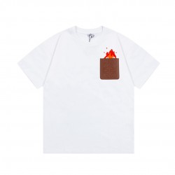 LOEWE co-branded Mobile Castle series T-shirt Flame embroidery precision fabric