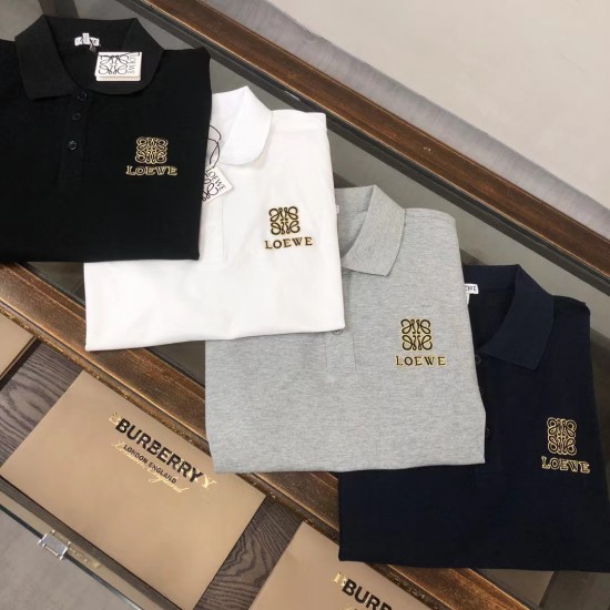 LOEWE 2024 new business casual polo shirt embroidery logo