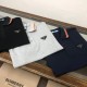 PRADA 2024 new Polo shirt metal LOGO Casual and business