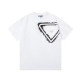 PRADA Graffiti printed metal LOGO trend T-shirt