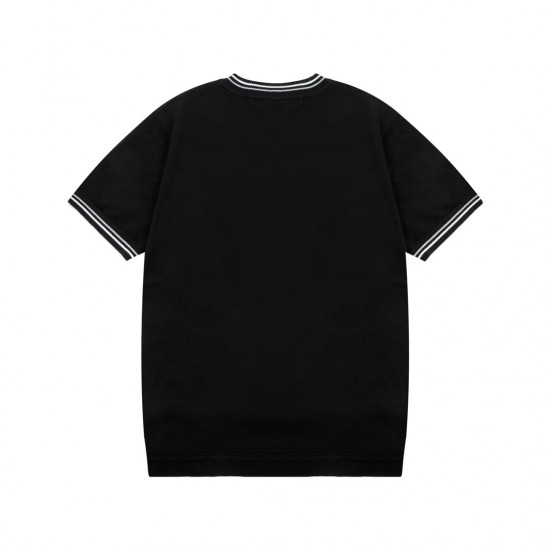 PRADA knit LOGO fashion crew neck short-sleeved T-shirt