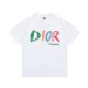 Dior hand-painted personality color letter-printed T-shirt