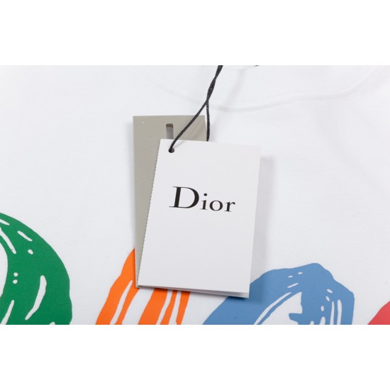 Dior hand-painted personality color letter-printed T-shirt