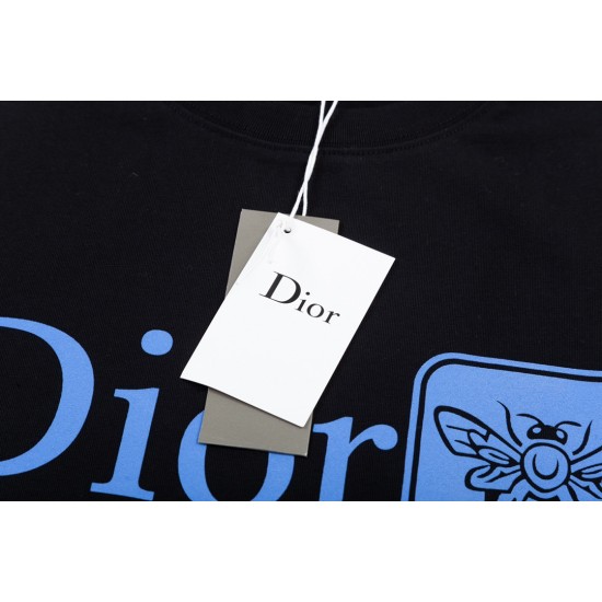 Dior Fashion Bee pattern LOGO printed short-sleeved T-shirt