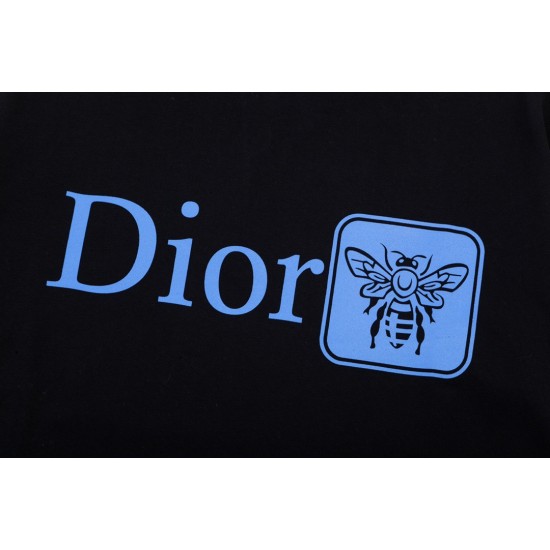 Dior Fashion Bee pattern LOGO printed short-sleeved T-shirt