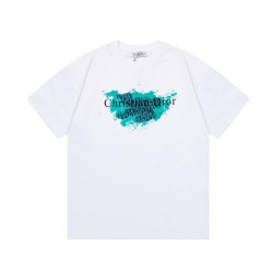 Dior letter-Graffiti ink-jet print round-neck short-sleeved T-shirt