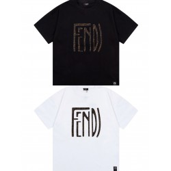 Fendi fashion double F letter printed LOGO short-sleeved T-shirt