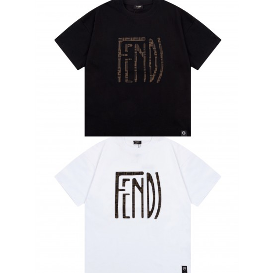 Fendi fashion double F letter printed LOGO short-sleeved T-shirt