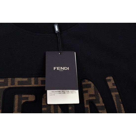 Fendi fashion double F letter printed LOGO short-sleeved T-shirt