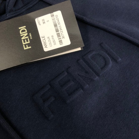 Fendi New relief three-dimensional letters fashion casual hoodie