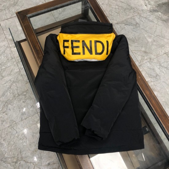 Fendi New stylish hooded down jacket in contrasting colors（Hats can hide）