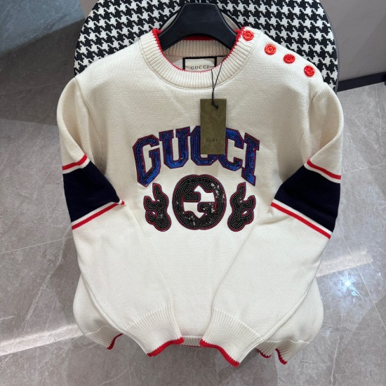 GUCCI 24 years new American preppy vintage crew-neck