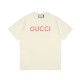 GUCCI  Double G pink letter embroidery Logo short-sleeved T-shirt