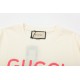 GUCCI  Double G pink letter embroidery Logo short-sleeved T-shirt