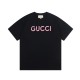 GUCCI  Double G pink letter embroidery Logo short-sleeved T-shirt