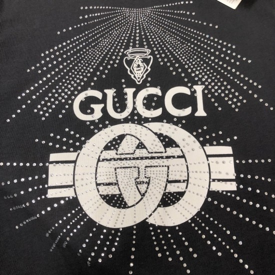 GUCCI New fashion crew neck short sleeve couple T-shirt pure cotton