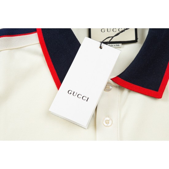 GUCCI small LOGO letter color short-sleeved POLO shirt