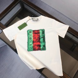 GUCCI New summer print couple fashion crew-neck short-sleeved T-shirt