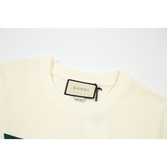 GUCCI Classic pattern embroidered round neck short sleeve T-shirt