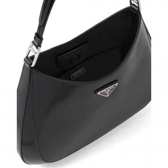 PRADA CLEO BRUSHED LEATHER SHOULDER BAG WITH FLAP